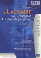 Le lacombe : Précis d'anatomie et de ... - Michel Lacombe - V2132794