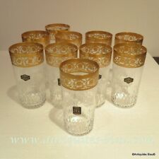 1 highball 14cm  crystal Saint Louis Thistle gold model stamped perfect