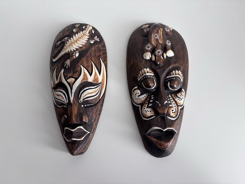 Lot masques muraux - muraux, bois