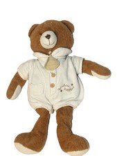 Peluche doudou ours marron blanc Doudou et Compagnie 28 cm Doudou préféré