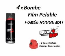 4 BOMBE PEINTURE JANTE PLASTIFIANT SPRAY PLASTI DIP FUMÉ RED MAT LADA SAMARA FOR