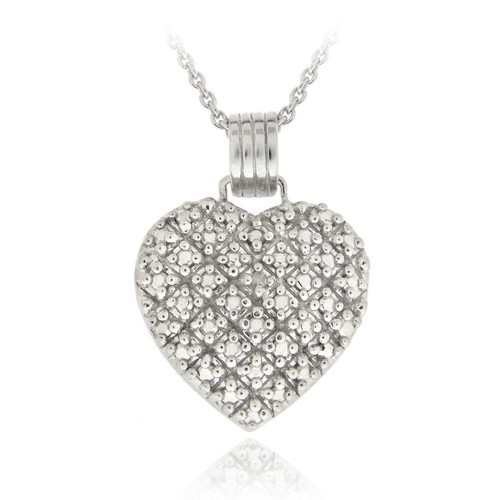 Collier cœur pave - cœur, avec