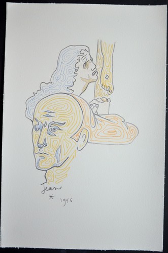 Lithographie jean cocteau - cocteau, "