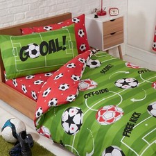 Football Rouge Housse Couette Simple Et D'Oreiller Set Balles Enfants Literie