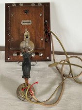 RARE - ANCIEN TÉLÉPHONE MURAL sur support en BOIS - PICARD LEBAS