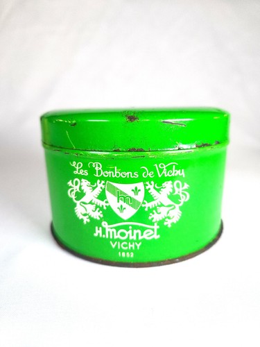 Ancienne boîte métal - boîte, vichy