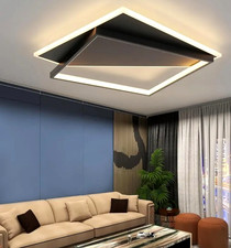 PLAFONNIER LED STYLE ART DÉCO NOIR 30CM - 40W - RÉGLABLE/TÉLÉCO/DIMMABLE - NEUF