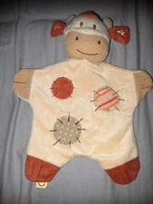 DOUDOU PLAT VACHE BEIGE ROND ROUGE NATURE ET DECOUVERTE