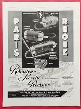 Publicité de presse 1938 Aspirateur  et Cireuse PARIS RHÔNE