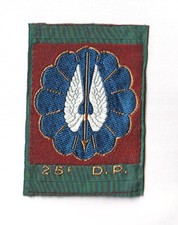 Insigne Tissu "25° DIVISION PARACHUTISTE" (Original)