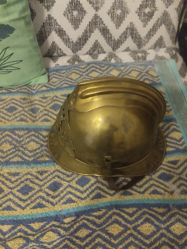 Casque pompier ancien - casque,