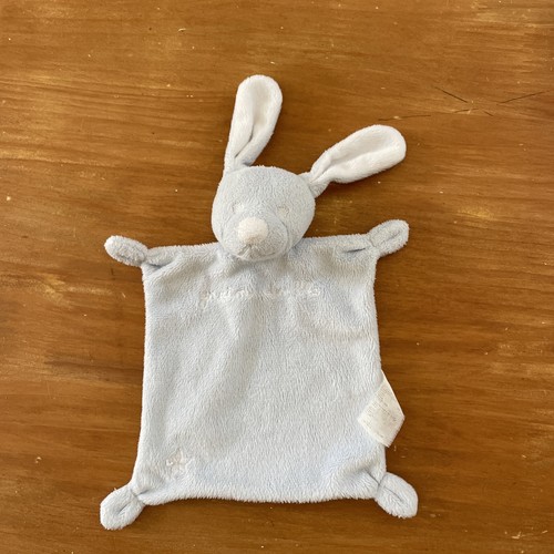 Doudou plat lapin bleu - plat,