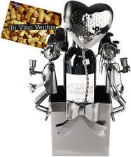 Porte-Bouteille Vin Couple Amoureux + Ballons Cœur Porte Bouteille Métal Amour