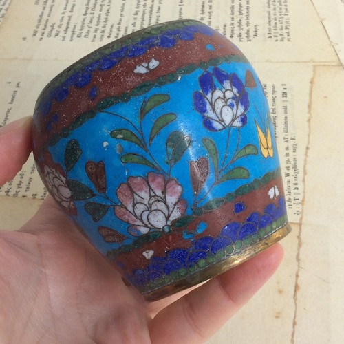 Vase miniature laiton email - miniature,