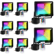 Projecteur LED RGB Exterieur Avec Télécommande, 8pack 50W Projecteur LED 