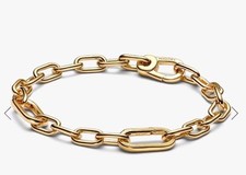 Bracelet Chaîne à Petits Maillons dorés à l'Or 14 carats Marque PANDORA