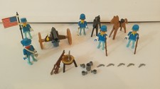 Playmobil vintage farwest, western, soldats nordistes 3485, 3419, 3420, 3242