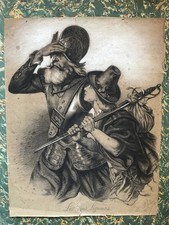 Dessin ancien. Crayon noir