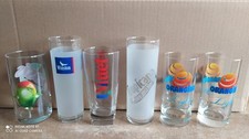 6 Verres publicitaires, Oasis, Winston, Vittel, Tropicana, Orangina.