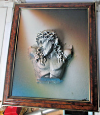 Tableau sculpture unique buste Christ aérographe certificat Alex de Montfort