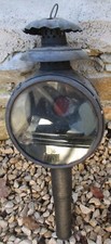 Lanterne, grande lampe ancienne en fer, pour fiacre, diligence ou calèche, 39 cm