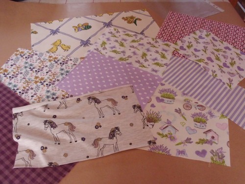 Lot petits coupons tissu - de,