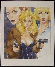 THOMAS FRISANO Grand dessin original couleur 5 SIGNÉ Années 2010 Parfait état