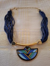 COLLIER À PENDENTIF EN EMAIL MICHAELA FREY TEAM CORDONS BLUS:LONGUEUR DE COLLIER