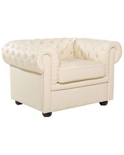 Fauteuil cuir beige dossier - fauteuil, en