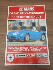 Affiche Le Mans Grand Prix Historique 1992 Championnat De France Auto Moto 