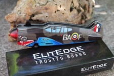 Couteau ElitEdge Avion de Combat Lame Acier Inox Manche Synthétique EE10A85GY