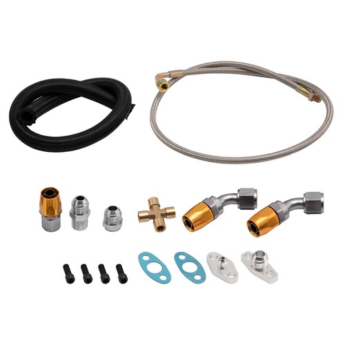 Turbo oil feed drain return - &,