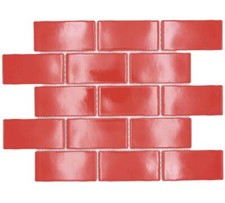 Carrelage Mosaïque Rouge Métro Sybway Brillant Miroir Cuisine Bain 10 Surfaces
