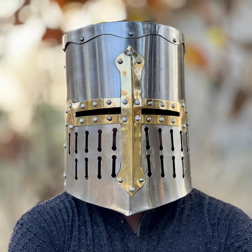 Casque médiéval acier - casque,