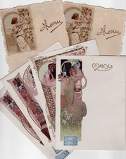 Lot de 7 menus Art nouveau