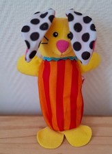 Peluche doudou lapin Mattel Fisher-Price 2005 ressort musical rouge jaune