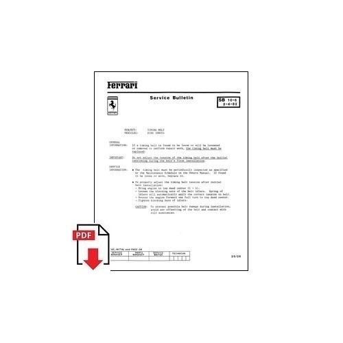 1982 ferrari service bulletin - service,