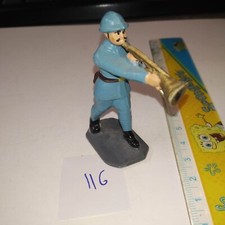 ancienne figurine  plomb - soldat fanfare militaire   [116] - peinture retouchée