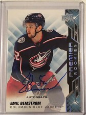 2019/20 UD Premier Emil Bemstrom Rookies Auto #71 Columbus Blue Jackets