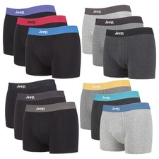 JEEP - Lot de 3 Homme Coton Slip Caleçon Boxer avec Uni Couleurs
