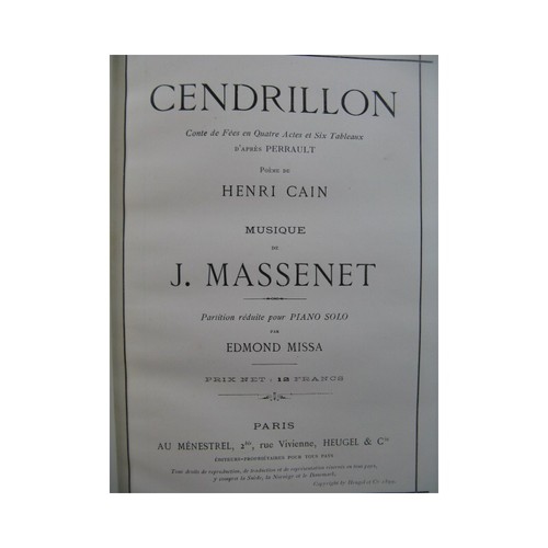 Massenet jules cendrillon - massenet,