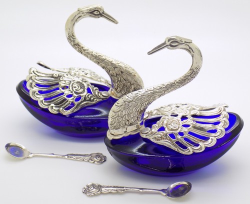 Salières cygnes argent - cygnes,