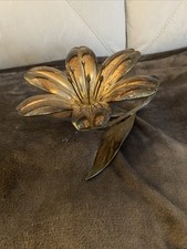 Fleur Métal Argenté Avec Pétales Porte Cendrier Superbe Patine Arc En Ciel !!🌈