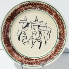 ASSIETTE EN FAIENCE DE QUIMPER - HB QUIMPER - PAR JEAN LACHAUD - D. 23,5 cm