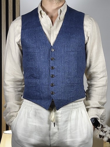 Gilet lin chevrons - lin,