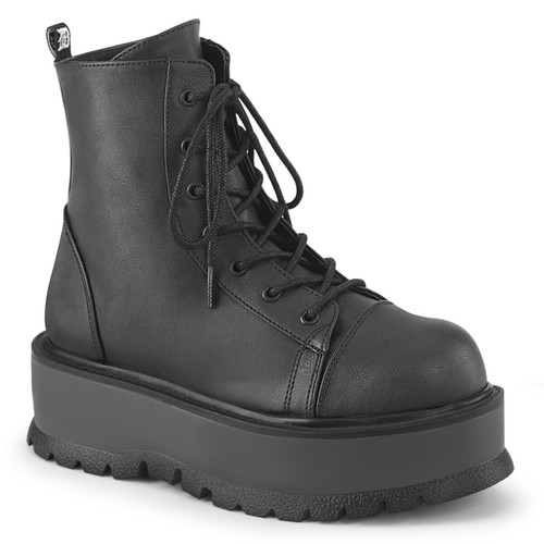 Black platform goth combat - platform,
