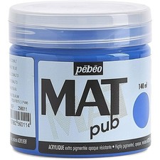 [256011] Pébéo Pot 140ml Peinture Acrylique MAT pub Bleu Cobalt