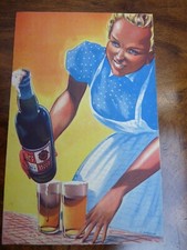 RARE ANCIENNE AFFICHETTE BIERE HATT TIGRE BOCK DEPLIANT BRASSERIE presque NEUF