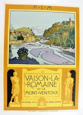 AFFICHE TOURISME VAISON LA ROMAINE MONT VENTOUX AVIGNON PLM Léo Lelée  1925-27