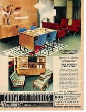 PUBLICITE ADVERTISING  1956  CROZATIER les meubles plan confort